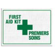 First Aid Kit Sign , 25.4 x 35.6 cm, English French Discount