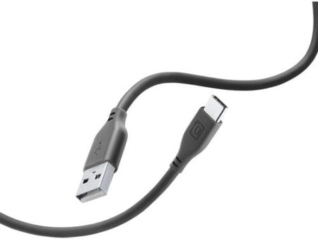 Cabo de Dados Cellularline Soft USB-A   USB-C 1.2m Preto Online Hot Sale