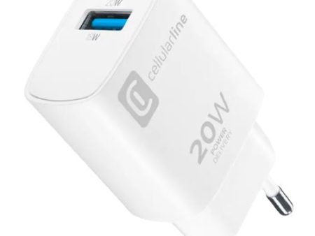 Carregador USB+USB-C Cellular Line 20W - Branco Sale