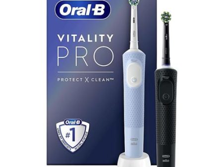 Escova de Dentes Elétrica Oral-B Vitality Pro Duo Azul+Preto Sale