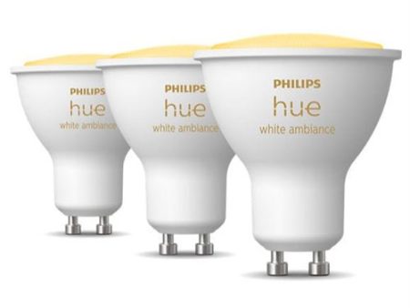 Lâmpada Smart Philips Hue LED Wi-Fi 4.3W GU10 Pack 3 unidades For Discount