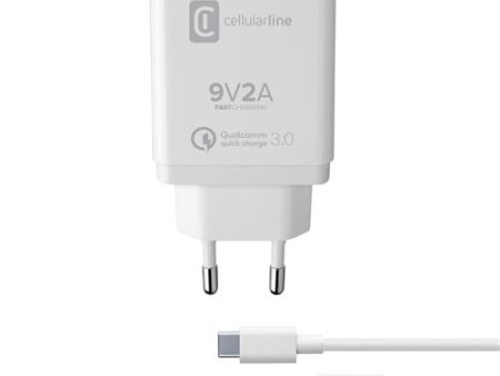 Carregador Cellularline ACHHUKITQCTYCK USB-C 18 W For Cheap