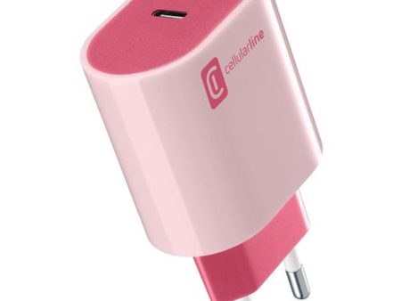 Carregador Cellularline Style Color ACHUSBCSMARTPD20WP USB-C 20W Rosa Hot on Sale