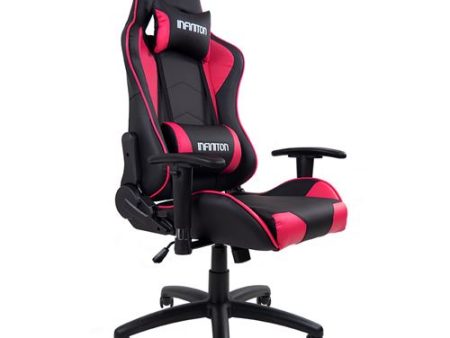 Cadeira Gaming Infiniton Gamer Gseat-24 Preto   Rosa Fashion