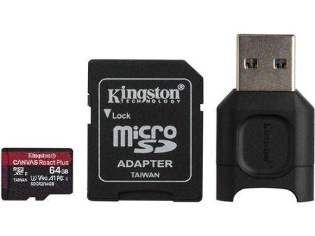 Cartão Micro SDXC Kingston 64GB React Plus + Adaptador Classe 10 U3 285MB s For Cheap