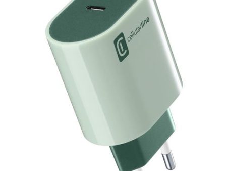 Carregador Cellularline Style Color ACHUSBCSMARTPD20WG USB-C 20W Verde Fashion