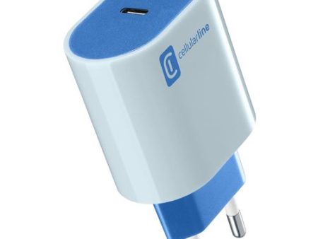 Carregador Cellularline Style Color ACHUSBCSMARTPD20WB USB-C 20W Azul For Sale